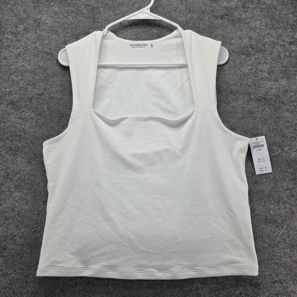 Abercrombie & Fitch Tank Womens XL White Square Neck Lined Tagless Stretch